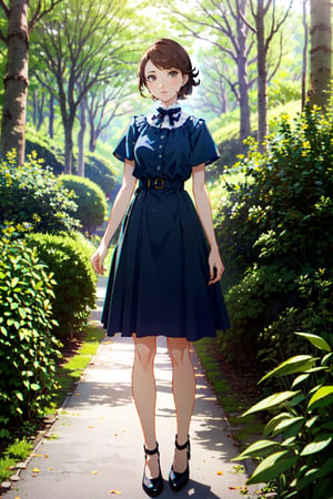Persona3Yukari, 1girl, solo, short hair, brown hair, brown eyes, fashion photography full body of blue human avatar, in blue lush jungle with flowers and birds, 3d render, cgi, symetrical, octane render, 35mm, bokeh, 9:16, (intricate details:1.12), hdr, (intricate details, hyperdetailed:1.15), (natural skin texture, hyperrealism, soft light, sharp:1.2)