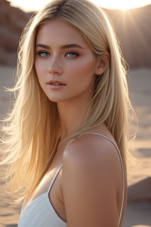 shoulder-length blonde hair,
best quality,masterpiece,detailed,16k,beautiful detailed face,beautiful detailed eyes,8k,female_solo,perfect body, perfect face, (full body shot), 1 beautiful woman, (colored shoulder-length Length hair), grey eye, pink skin, bathing on a desert islandbacklighting, fog, day lighting, birch light, sun rays, volumetric light,High detailed ,DonMF41ryW1ng5,(PnMakeEnh)