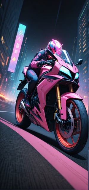 (masterpiece, best quality:1.4), A high-speed chase through a neon-drenched Tokyo-inspired cityscape, reminiscent of Akira's iconic visuals. Motorcycles with glowing trails weave through holographic advertisements, leaving streaks of vibrant color across the night sky. UHD, U8K, HiRes, HiDef,APEX colourful 