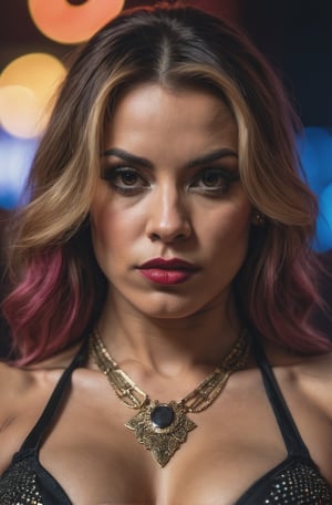 photograph close up portrait of Female Stripper, serious, stoic cinematic 4k epic detailed 4k epic detailed photograph shot on kodak detailed bokeh cinematic hbo dark moody ,photo r3al,r4w photo