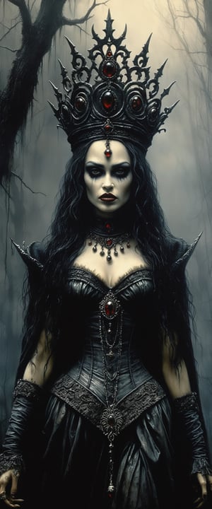 queen of the damned, a femme fatale, morbide, dark, very detailed, rendered in octane, wet, dense atmospheric, epic, dramatic, empty, creepy, photorealistic, highly detailed, intricate background, 
masterpiece, realism, photography, eerie, unsettling, dark, spooky, dim light, 

darkart