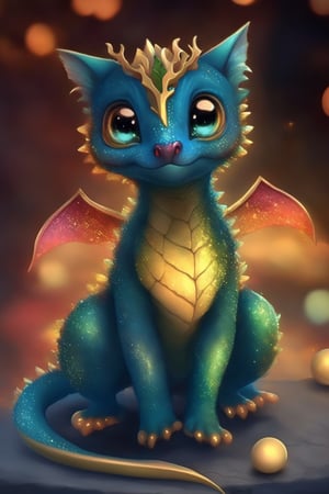 RedGlitter, scaled dragon|cat hybrid, beautiful eyes, mythological creature, dream world, festive Christmas