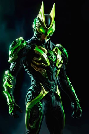 kamen rider stronger , futuristic alien , science fiction, warframe , upper body, black background,(RAW photo, best quality),(fighting stance),(((biological armor:1.4))),cowboy shot, wave transparent glass armor, gloves,realistic, green and black suit ,Black pants with green stripes,white scarf,glowing eyes,fighting stance,take on helmet with green horns,
ultra detailed, highres, soft light,cinematic lighting,city lights at night,perfect anatomy,slender body,
(MASTERPIECE:1.2),(REALISTIC:1.2), (ILLUSTRATION:1.2) , (POST PROCESSING:1.3),(SHARP FOCUS:1.3),
HDR, photography, Kodak Portra 400, film grain, vibrant color, perfect hands, perfect arms,
super extremely ultra detailed (hair,eyes,iris,skin,cloth texture),
(sharp focus),(denoise),(raw photo,8k uhd),(extremely fine,best quality),illustration,intricate,
,futuristic alien,glass shiny style,Extremely Realistic,Glass Elements,ral-3dwvz