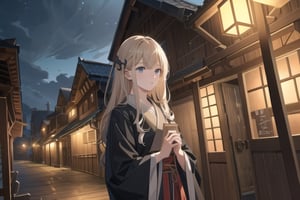 poor hamlet with wooden buildings at summer night, masterpiece, best quality, ultra-detailed, high resolution, extremely detailed CG, unity 8k wallpaper, official art, production art, novel illustration, by famous artist, detailed background, cinematic lighting, dynamic lighting, dirt, mud, night, japanese, medieval, close to viewer, close up, visual_novel background