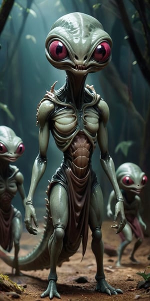 A group of parasitic aliens that infect their hosts and use them as puppets. The aliens resemble slimy, worm-like creatures with sharp, pointed tails that burrow into the flesh of their victims. Once inside, they take control of the host's body, using it to hunt for more victims.
