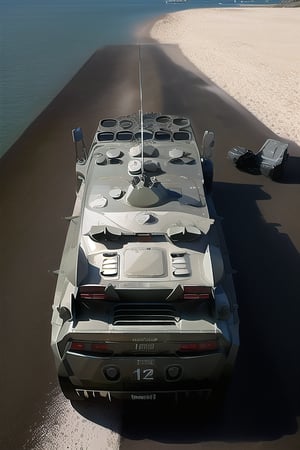 coche lamborghini unico en el mundo solo en una plataforma en medio del mar solo, triste de lujo, trasmitiendo tristeza y soledad, creativo, concepto nuevo, linias nuevas ,BTR-80