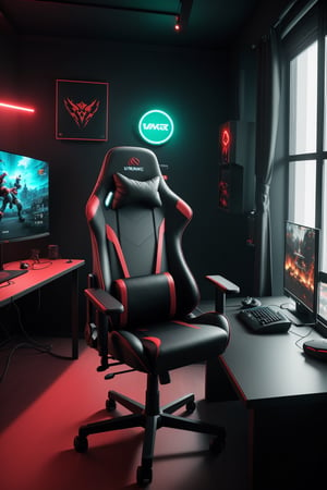 (masterpiece, best quality, very aesthetic, ultra detailed), intricate details, (a modern gaming room. Rgb light. Neon. Pc gaming. Gaming chair. Table. Monitor gaming. All red light). (Indoor), (ultra realistic. Ultra realistic lighting. Ultra realistic reflection. Ultra detailed), 8k, aesthetic,cinematic