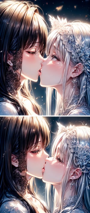 yuri, girl kiss another girl, two girls kissing, girls kissing, two girls, kissing, 