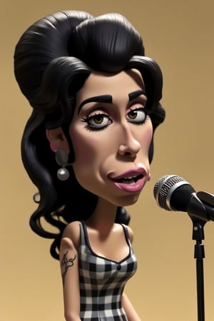 caricature, amy winehouse singing, sharp focus, sub surface scattering, glow, micro, macro, claymation