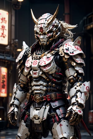 (masterpiece, best quality:1.5), EpicLogo, samurai armor ,robot, white armor, white face, look on viewer,Ten-Ten word on armor, pixel style, central view, cute, hues, Movie Still, cyberpunk, cinematic scene, intricate mech details, ground level shot, 8K resolution, Cinema 4D, Behance HD, polished metal, shiny, data, white background,Visual_Illustration,ULTIMATE LOGO MAKER [XL],samurai
