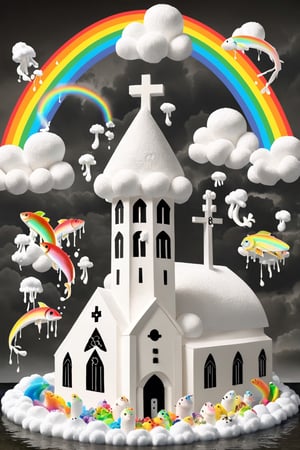 DonMT0w31XL , foot shroom, power outlet, water, thunder, fish, black clouds, foam, church, milk, rainbow, felicitious