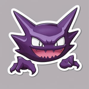 ((masterpiece,best quality)), , Haunter_Pokemon, floating, no humans, pokemon \(creature\),solo, smile, looking at viewer, sticker, white outline