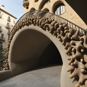 Fibonacci sequence arch bridge, Gaudi style,Monster,Leonardo Style,detailmaster2,photo r3al,Movie Still, illustration,jyutaku