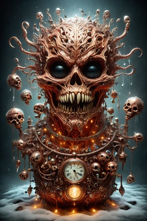 steampunk mechanical scull, copper human scull, shiny copper, steam, pressure valves, dials, intricate details, luxury renaissance steampunk interior, photo, photography, sharp focus, detailed, carries the machinery of a watch, actually a watch,aw0k euphoric style,DonMM4g1cXL ,darkart, in the style of esao andrews,Vogue,sticker,aw0k euphoricred style,ghost person,Movie Poster,shards,ral-chrcrts,Apoloniasxmasbox,style of Edvard Munch