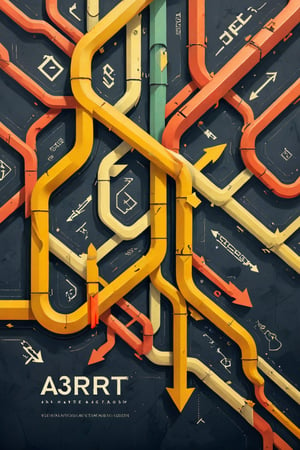 A 3D style artwork that shows (an amazing and captivating street art piece:1.4), ((abstract painting:1.3)), subway map, layered medium, colorful geometric design, (grunge style:1.2), (frutiger style:1.4), (muted colors), (2004 aesthetics:1.2), (beautiful vector shapes:1.3), with (the text "AI-ART":1.6), text block. Swirls, x \(symbol\), arrow \(symbol\), + \(symbol\), gradient background, sharp details, oversaturated. Dark filigree on background. Highest quality, detailed and intricate, original artwork, trendy, mixed media, vector art, vintage, award-winning. Bright colors, close shot, artint, art_booster,make_3d