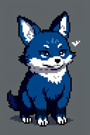 Pixel art,((animal)),blue_fox