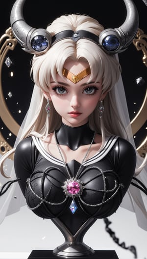 (bride|,goddess,|Sailor Moon),(Ancient ruins ),(Black and white entanglement),(silver and crystal entanglement),High Detail,masterpiece,best quality,more detail,Hyper Quality,detailed,more detail

,dragon head,dragon