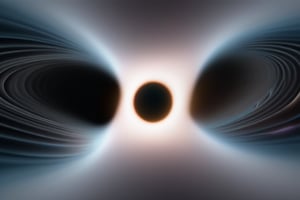 A close-up view of a black hole, its powerful gravity warping space and time.
