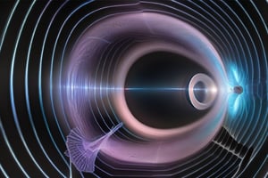 A wormhole, connecting two different points in space-time.