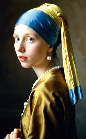 Girl with a Pearl Earring, as if photographed by Annie Leibovitz,more detail XL