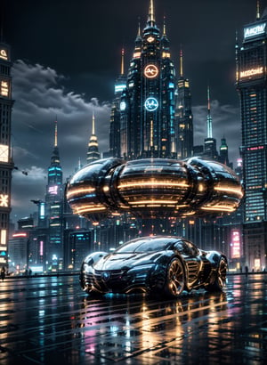 photorealistic, realistic batmobile racing down the street, vehicle focus, science fiction, scenery, road, motion blur, building, outdoors, helicopter, sky, cloud, realistic, night, futuristic Gotham city skyscrapers, cyberpunk,Technology,ff14bg