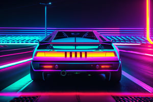 a close up of a car driving on a track with neon lights, neon cyberpunk vibrant colors, ultraviolet and neon colors, cyberpunk vibrant colors, wallpaper 4k, wallpaper 4 k, neon cyberpunk colors, neon scales and cyborg tech, stylized neon, masterpiece epic retrowave art, neon light and fantasy, epic retrowave art, cyberpunk car, need for speed