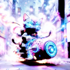 "Mad Cat Racing" in neon red, black, metallic, purple, blue, Pink, neon, sparkles, Neon colored smoke, planet, graffiti background,composed of elements of street art, Fire, Lightning, Electricity, Space, stars, neon lights, atomic explosions, black holes, space warp, atomic explosions, Cyberpunk, ,DonMPl4sm4T3chXL ,Leonardo,Leonardo Style