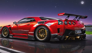 Legends on the Canvas,
On the canvas of asphalt, where dreams unfold,
GT-R  NSX, and  Lamborghini in a row
, a story to be told.
Lambo, a painting of power and might,
NSX, strokes of elegance in the moonlight.
GT-R, bold colors of speed and grace,
On the racetrack canvas, they find their place.