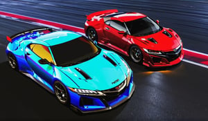 Two legends, each with its own charm,
In the racing world, they disarm.
The GTR's roar, the NSX's glide,
On the asphalt canvas, side by side.
One for the track, one for the street,
In the pursuit of speed, they both compete.
A duo of power, a dynamic mix,
GTR and NSX, an unbeatable fix.