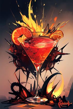 (((cocktail))), ((logo)) masterpiece, complex background, chaosmix