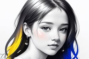 cute girl, long white hair
(half-color, colored ink drops, color:1.2)
realistic, realism, detailed, pencil drawing, (portrait:1.2), (sketch:1.2), painting, rough sketch, (Line art:1.2), meticulous painting, white paper, character on paper, black and white, extra lines, clear lines, shadow, monochrome