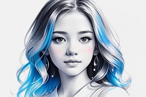 cute girl, long white hair
(half-color, colored ink drops, color:1.2)
realistic, realism, detailed, pencil drawing, (portrait:1.2), (sketch:1.2), painting, rough sketch, (Line art:1.2), meticulous painting, white paper, character on paper, black and white, extra lines, clear lines, shadow, monochrome
