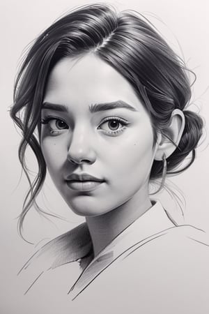 girl, realistic, Pencil drawing, (portrait:1.2), (sketch:1.2), painting, rough sketch, (Line art:1.2), meticulous painting, white paper, character on paper, black and white, extra lines, clear lines, shadow, masterpiece, complex background
