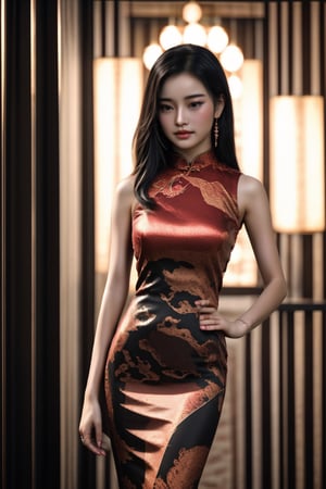 (glamour:1.3)-photo-of-irresistible-1girl-in-her-teens, mix-of-natural-hair-styles, (blemishes:0.5), (((Ultra-HD-photo-same-realistic-quality-details))), remarkable-vivid-colors, Fashion cheongsam, short-dress, large-dragon-print, fishnets-leggings, hair-ornamentals, (((daisuki))), (((relaxed))), optimal-lighting, fabetwns, Daughter of Dragon God,<lora:659111690174031528:1.0>