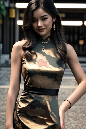 (glamour:1.3)-photo-of-irresistible-1girl-in-her-teens, mix-of-natural-hair-styles, smile, (blemishes:0.5), (((Ultra-HD-photo-same-realistic-quality-details))), Fashion cheongsam, short-dress, large-dragon-print, fishnets, jewelries, hair-ornamentals, (((daisuki))), (((relaxed))), Evening-ball, fabetwns, Daughter of Dragon God,,<lora:659111690174031528:1.0>