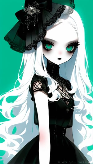 Shoujo manga style,1 girl, albino demon girl,(pure white 
long hair),(black sclera),luxury mesh fishnet blouse,dal-1,ct-niji2