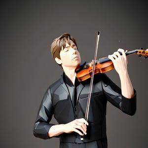 illustration of JOSHUA BELL wearing black tuxedo,  simple background, playing violin, masterpiece, perfect anatomy, full body, 