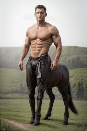 (Masterpiece, highest quality),high_resolution,real, realistic,outdoor, reality, look_at_the_viewer, man,male,centaur,4 legs,horse legs,horse body