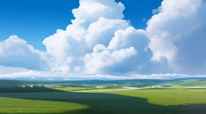 big white clouds moving in a light blue sky, very luminous, 8k, realistic 
