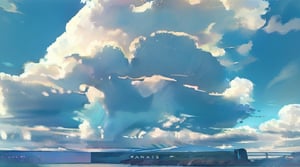 Full image of Aesthetic clouds vintage, light blue