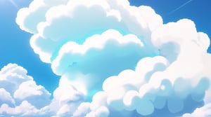 big white clouds moving in a light blue sky, very luminous, 8k, realistic, fluffy, soft. Nothing else than clouds