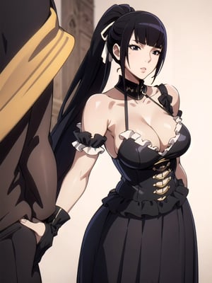 narberal gamma,white background,Ultra-detail,(highres:1.1),best quality,(masterpiece:1.3),cinematic lighting, sexy breasts, 3DMM, big breasts, slim body, full lenth body, long legs, black hair, long_ponytail, black eyes,
realistic, (masterpiece - 1.2),very sexy face and also a sexy  figure  pornstar  with big natural boobs and curvy ass ,8k,highly detailed,ultrarealistic,hyperrealistic,high quality render,high quality,highly detailed background,frilled dress, long skirt, 1 girl,solo, realhands,dream_girl,Sexy