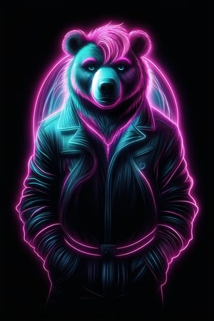 bear,hair,lineart,neon,design,NeonST2