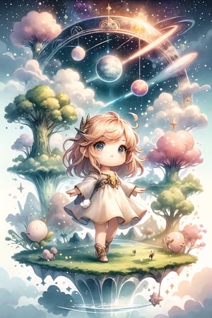 girl, chibi, landscape, space fantasy, magical floating islands, celestial creatures, whimsical atmosphere


,CuteSt1,