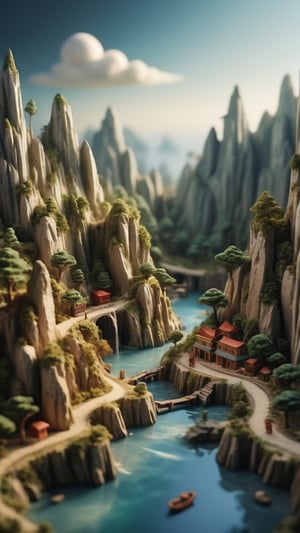 3d style, Surreal Serenity: Delve into dreamlike landscapes with a tilt-shift effect, capturing the model in a state of ethereal beauty amidst surreal surroundings, posted in mesmerizing 16K resolution for unparalleled clarity