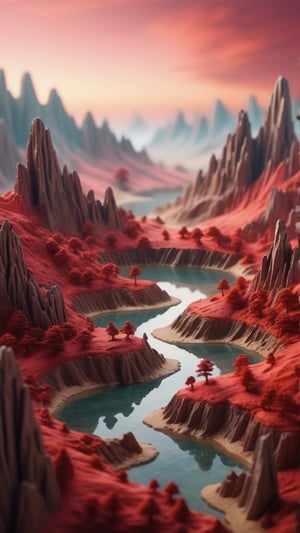 "Surreal Serenity: Delve into dreamlike landscapes with a tilt-shift effect, capturing the model in a state of ethereal beauty amidst surreal surroundings, posted in mesmerizing 16K resolution for unparalleled clarity, red sky