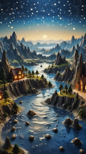 starry night famous painting sky, Surreal Serenity: Delve into dreamlike landscapes with a tilt-shift effect, capturing the model in a state of ethereal beauty amidst surreal surroundings, posted in mesmerizing 16K resolution for unparalleled clarity