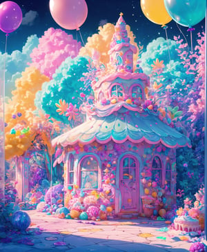 (masterpiece, best quality:1.2), 8k, top quality, (glowing,:1.2) ,glowing cake,  in the style of pixar, (cake:1.3), vivid, cinematic, fluffy, dynamic lighting, layered, small details, extremely detailed, (gradients), intricate details, ice cream,,balloon, sprinkles, colorful, (see-through:1.2), sugar, (transparent), glaze, bloom,candyland