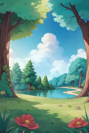 (Masterpiece, best qualityy:1.4), 8k, insaneres, top quality, hyperdetailed, extremely detailed, landscape, flower, floating particles, gorgeous view, forest, dappled sunlight, fantasy, cowboy shot, perfect shadow, deep depth of field, cloud, day, fantasy, surreal, grass, tree, perfect composition and lighting, volumetric, nature, plantlife, high fantasy