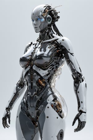 real robot figure,Giant humanoid Machine, adorned with transparent body parts, revealing the intricate machinery inside, giant robotic weapon, smooth and angular design despite transparent parts, pulsating energy and intricate circuitry visible through transparent body parts.,robot, mechanical arms,Glass Elements,Clear Glass Skin,ParallelObserver,exosuit,zavy-cbrpnk